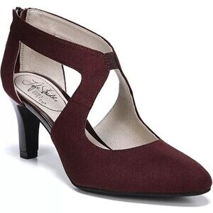 Women's LifeStride Giovanna 2 Pinot Noir Microsuede Heels, Size 7.5 Wide